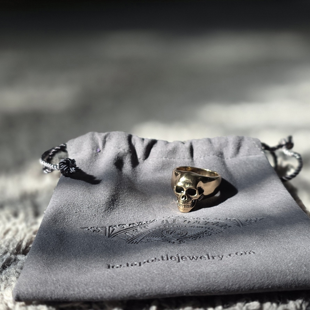 Bronze Human Skull Ring